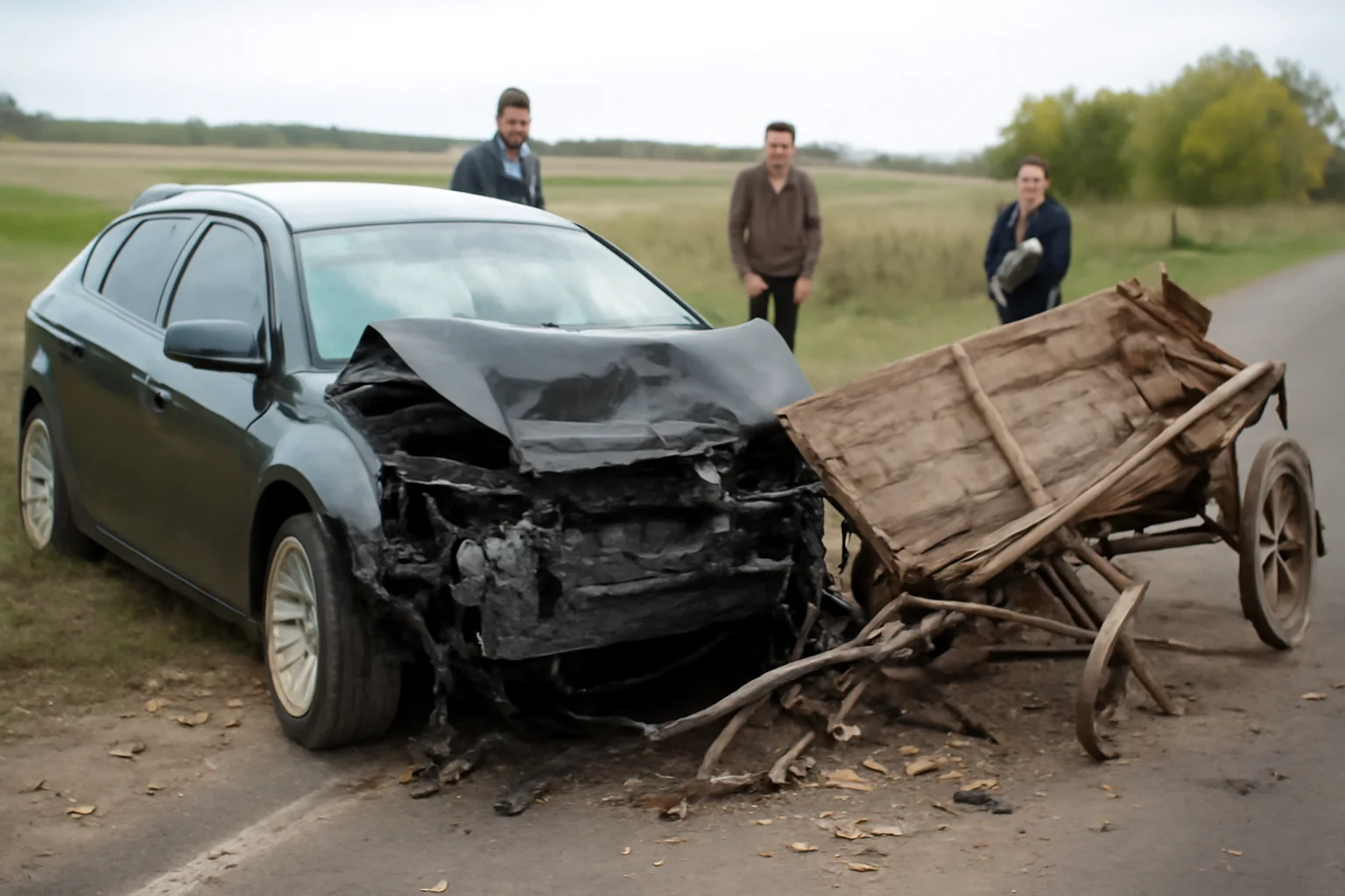 Accident rutier mortal lângă Tulcea: autoturism izbește o căruță pe drumul spre Constanța