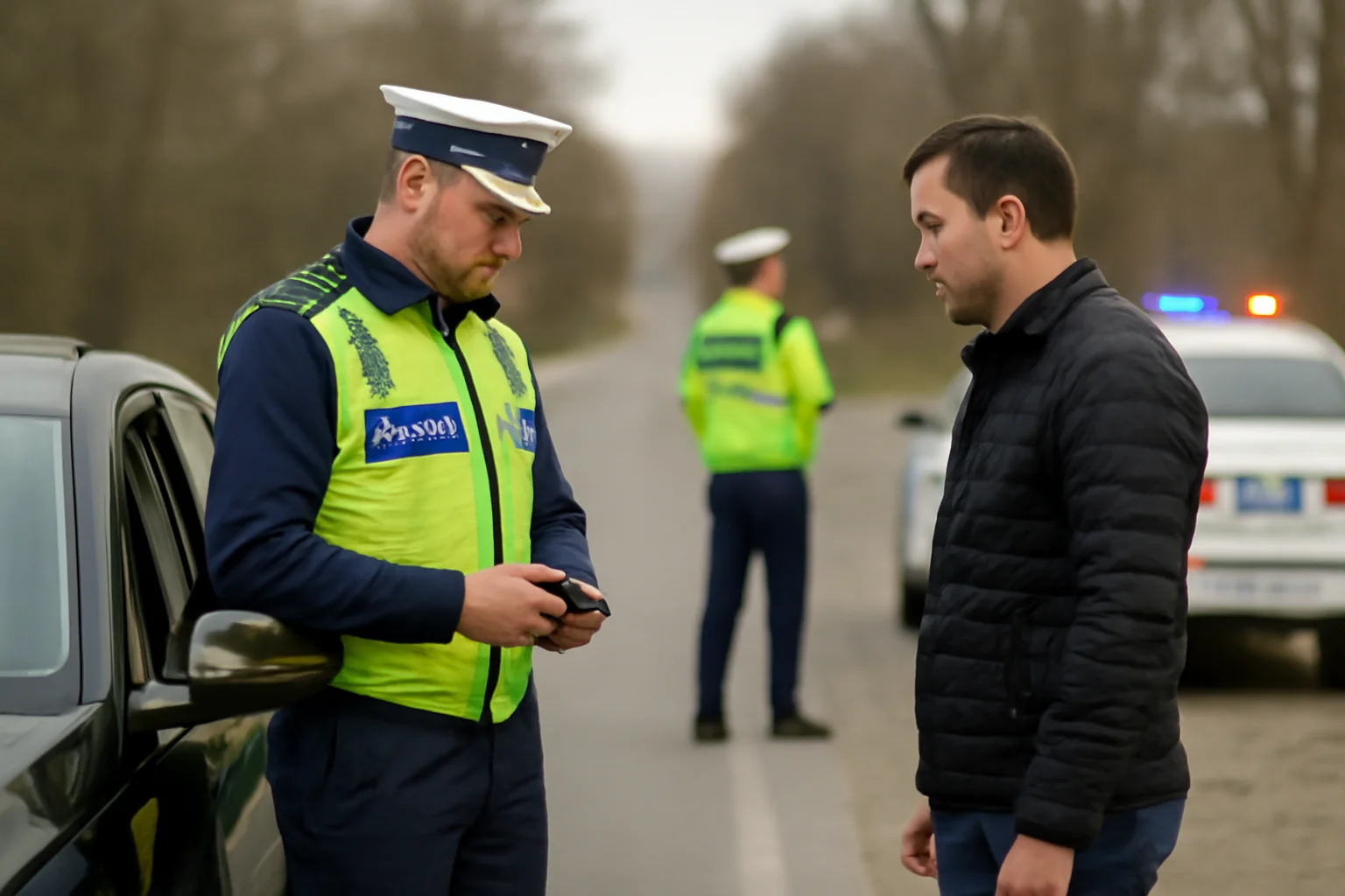 Acțiune „Blitz” a poliției rutiere în centrul orașului Măcin, județul Tulcea