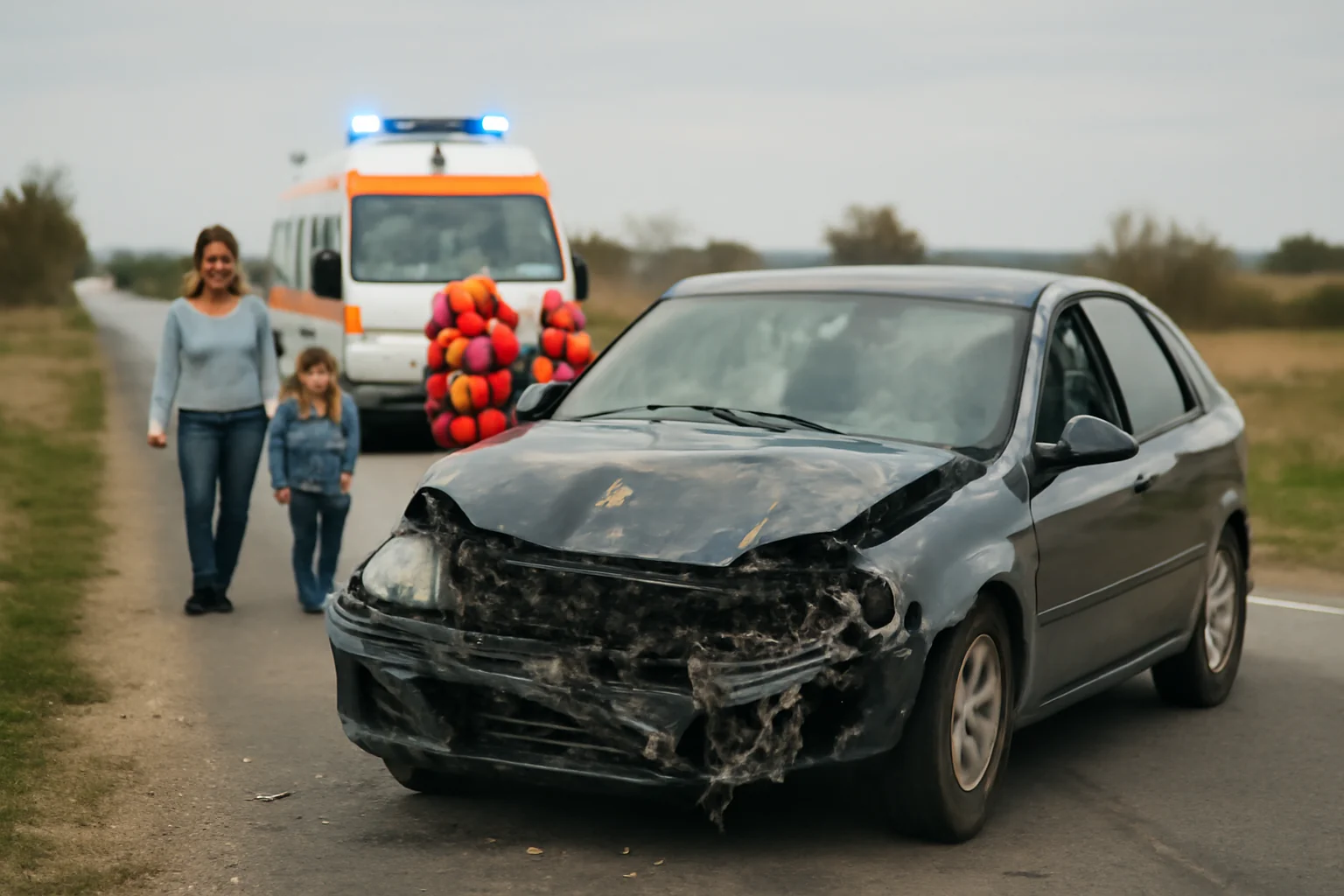 Doi Copii și Un Adult Transportați la Spital