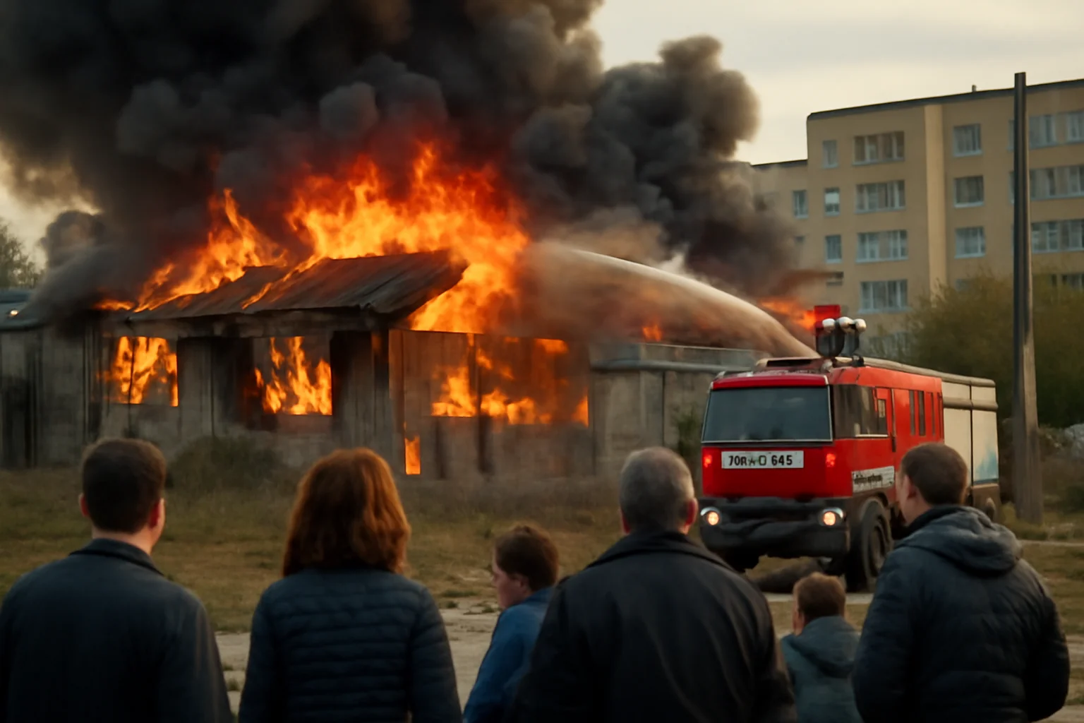 Incendiu la o hală cu cabluri electrice din Tulcea, stins de pompieri înainte să ajungă la blocuri