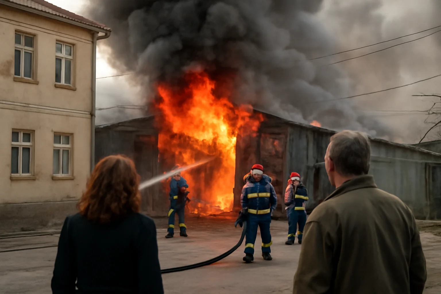 Incendiu la spații de depozitare în centrul municipiului Tulcea, stins de pompieri în aceeași seară