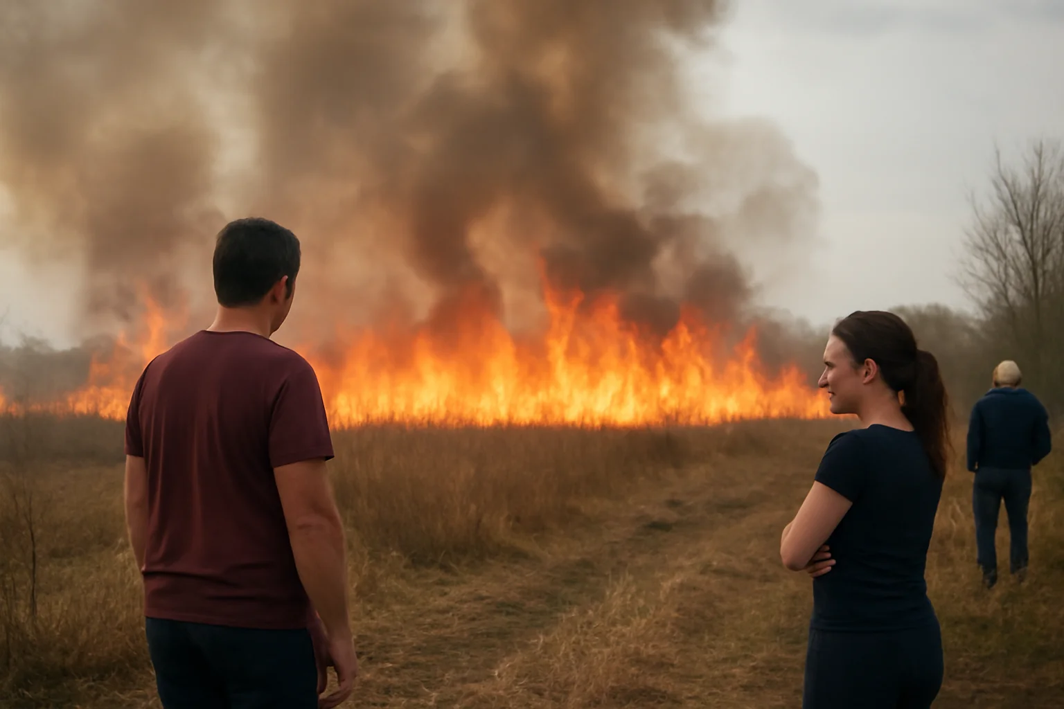 Incendiu lângă Greci, spre fond forestier