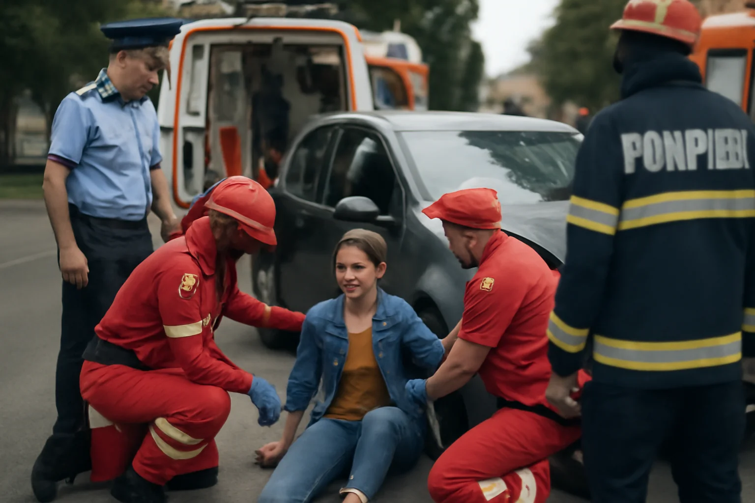 O persoană rănită în urma impactului