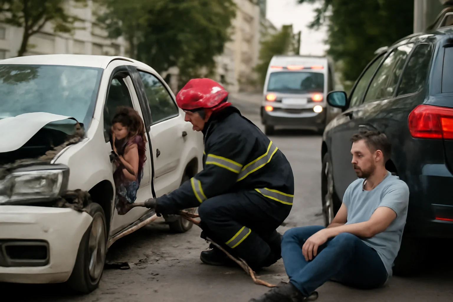 o victimă blocată în autoturism și încă una rănită