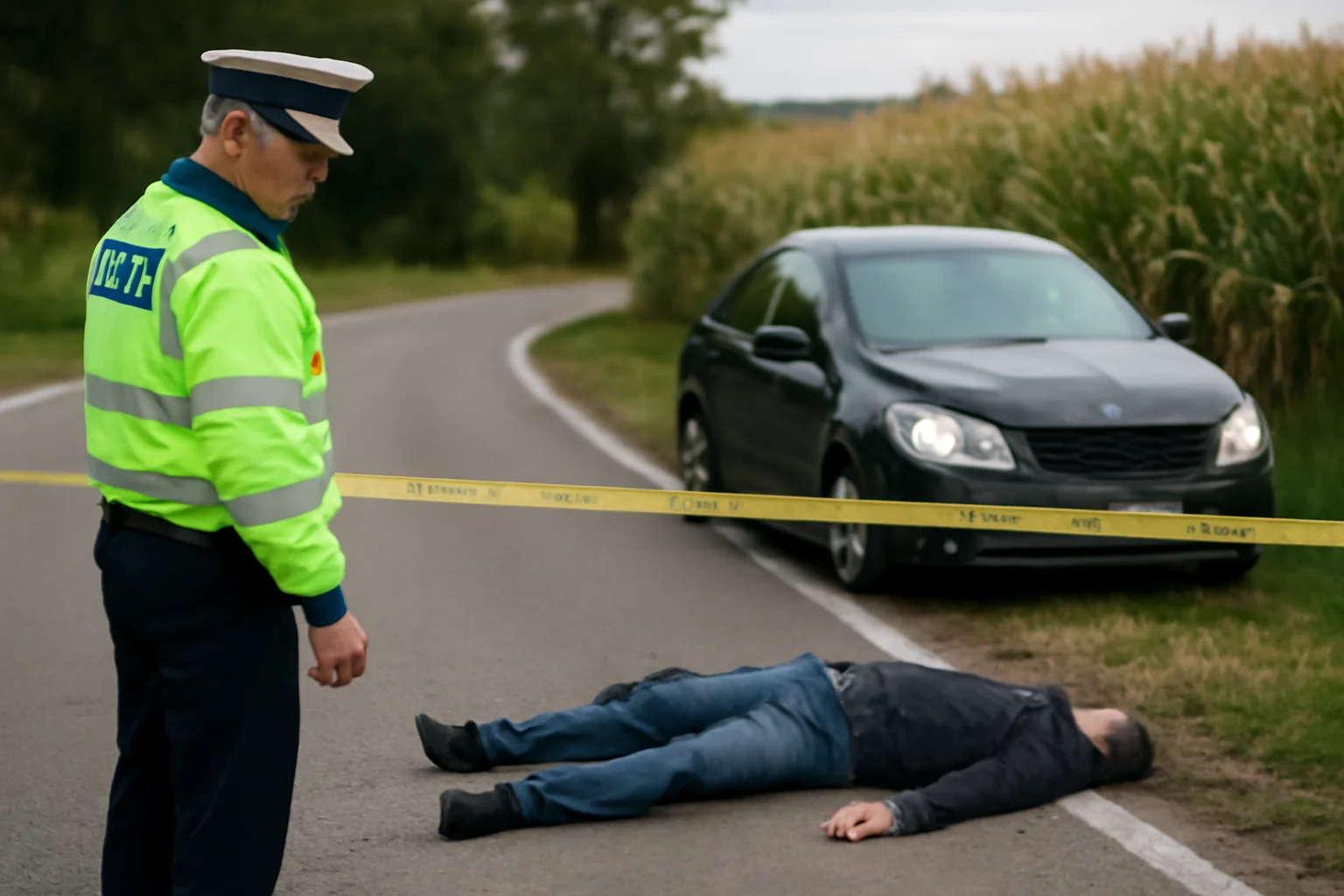 Pieton lovit mortal de un autoturism în apropiere de Topolog