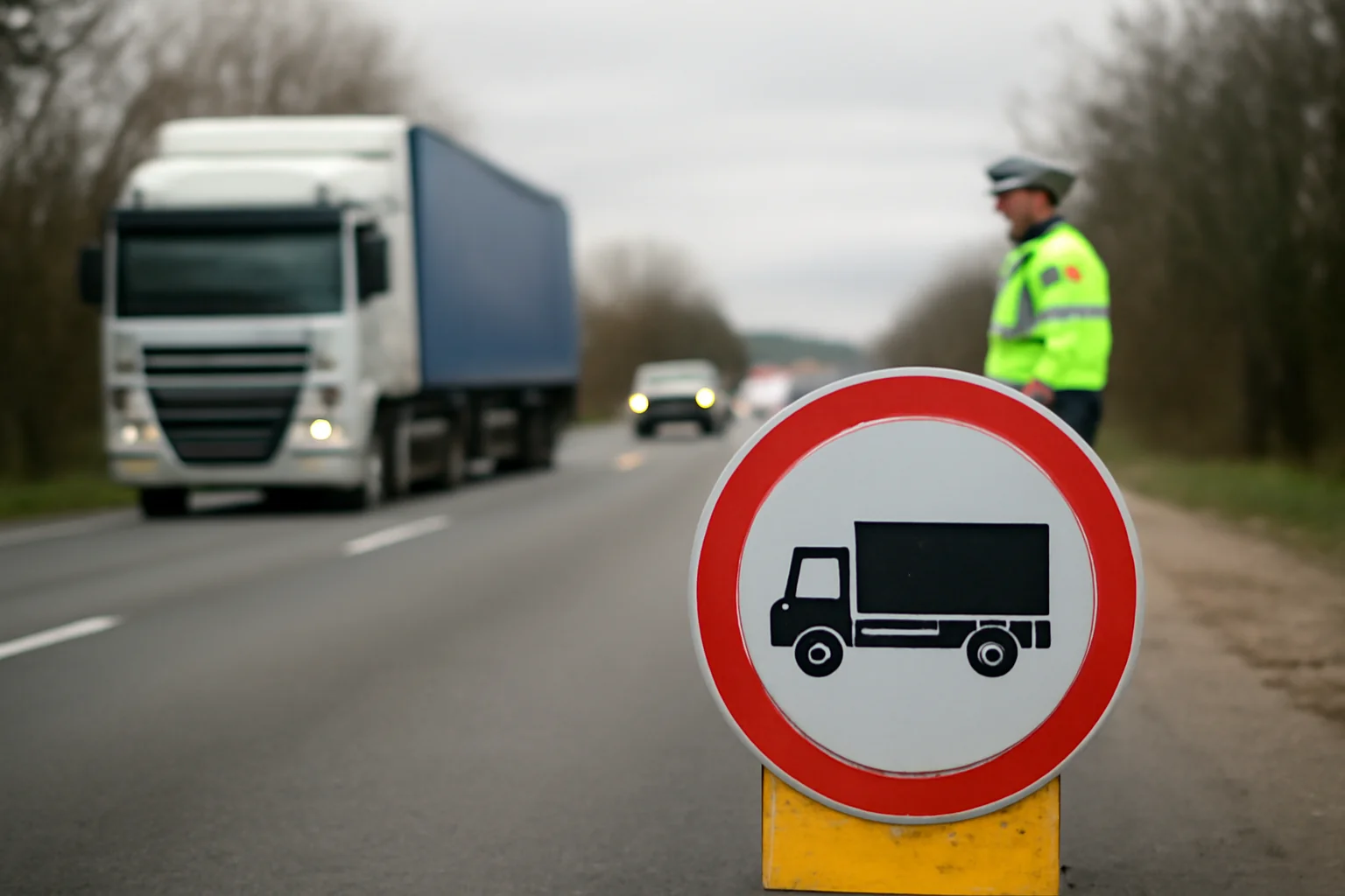 Restricții temporare pentru camioane pe drumuri naționale din Tulcea, din cauza ninsorilor viscolite