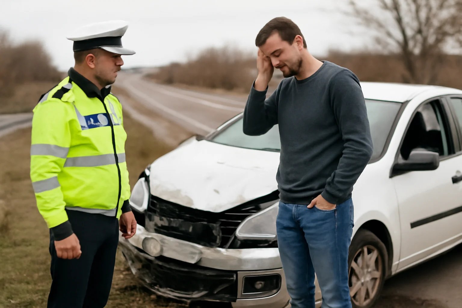 Șofer băut implicat într-un accident ușor la ieșirea din Murighiol, județul Tulcea