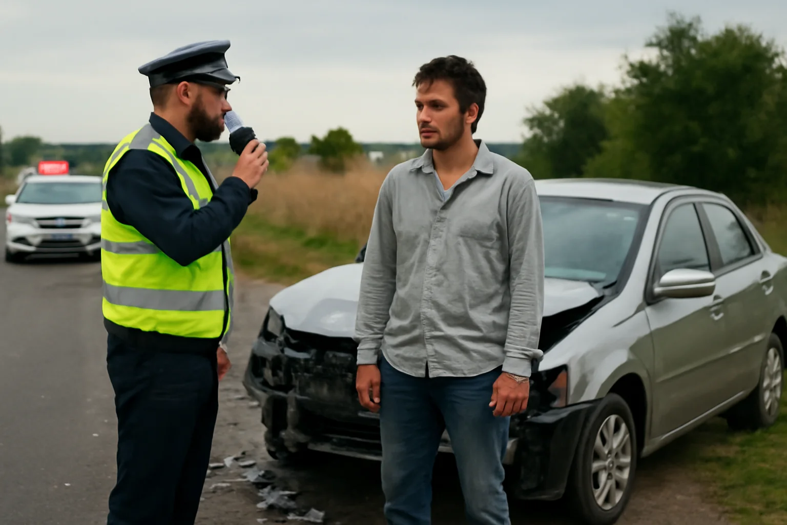 Șofer depistat băut după un accident pe DJ 222C, la ieșirea din Murighiol, județul Tulcea